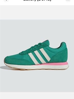 adidas Run 60s 3.0 Green Sneakers sz 9 Streetwear preppy retro White Pink womens